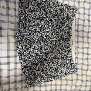 Goodthreads Navy and White Floral High Waist Shorts